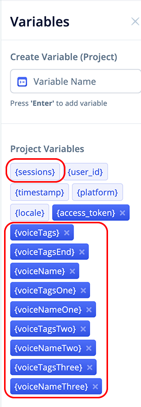 Project variables
