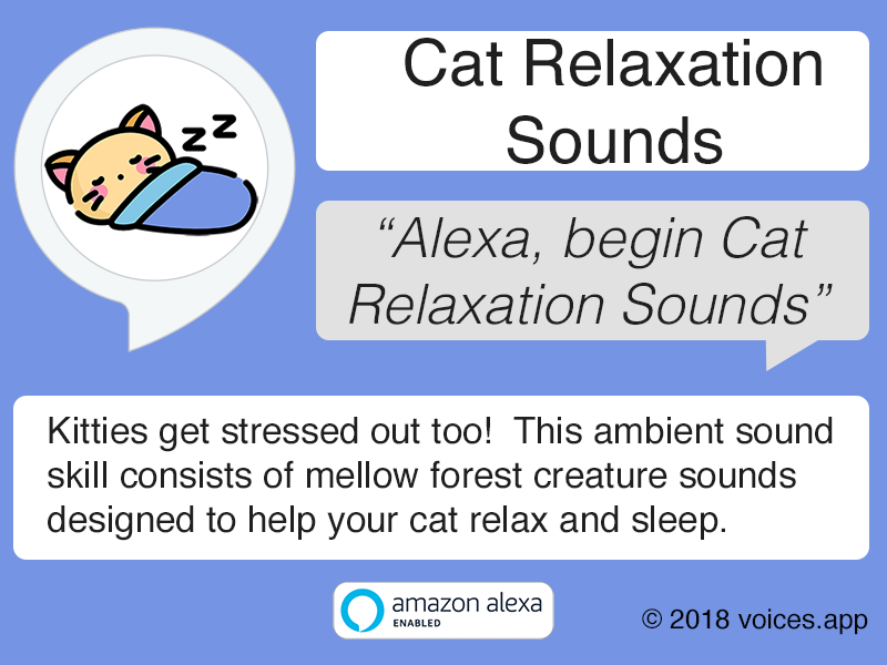 Habitar Artista trompeta Amazon Alexa Skill: Cat Relaxation Sounds – voices.app