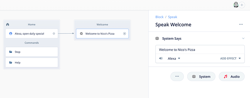 Speak Welcome Block