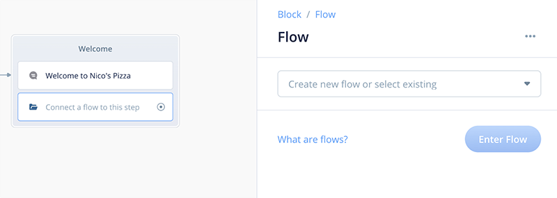 Begin configuring the flow block