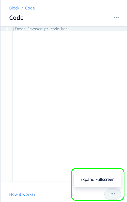 Expand code block to fullscreen