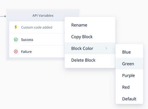 Select green for code blocks